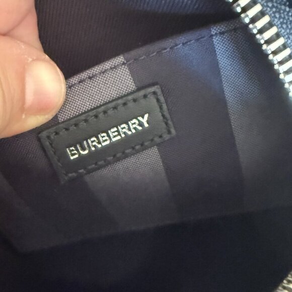 Burberry Paddy Crossbody IP Check Bag, Navy/Red with black leather - Picture 13 of 16